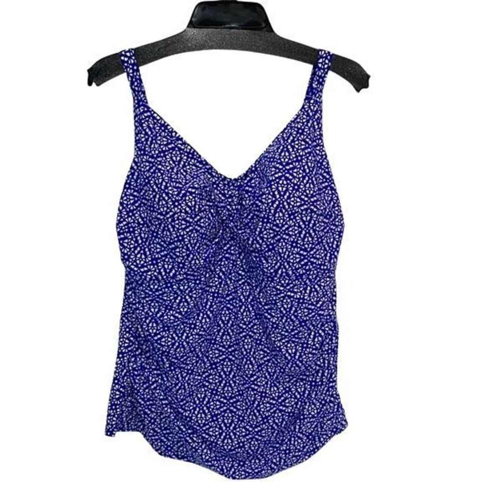 L.L. Bean Purple Side Ruched Tankini Swim Top Size 20W plus‎ UPF 50+